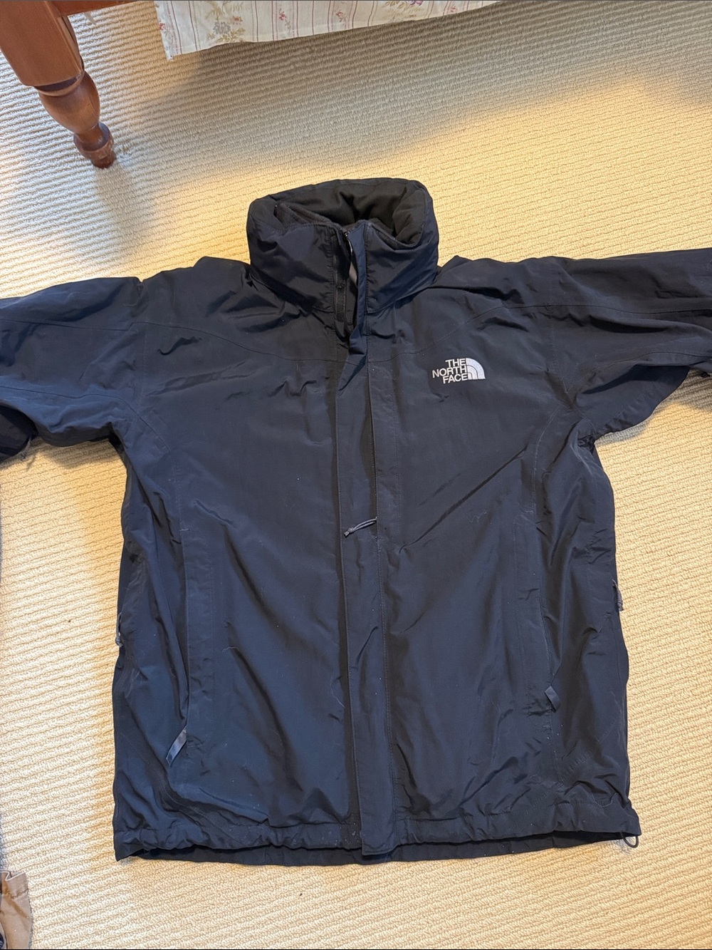 North Face Men's Black Shell Jacket w Fleece Lining